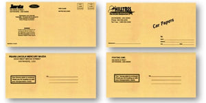 Imprinted License Plate Envelopes Sales Department The Dealership Store