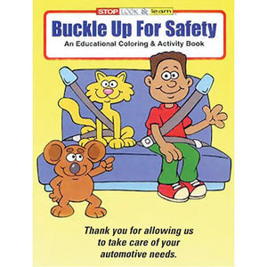 Coloring Book/Pad and Crayons Sales Department The Dealership Store Buckle Up For Safety Coloring Book