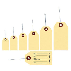 Manila Tags with Wire Inserted (Form TWW-2) Parts Department The Dealership Store